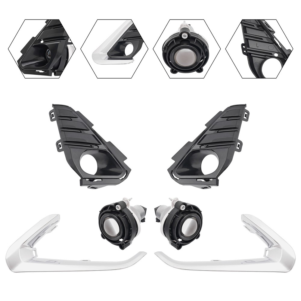 Upgrade Your GMC Terrain 18-21 with Chrome Bumper Fog Light Cover Bezel Trim Kit