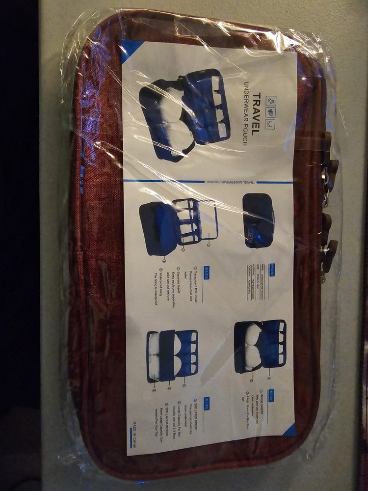 Multi-Layer Portable Underwear Storage Bag Clothing Storage Pouch Waterproof 1pc