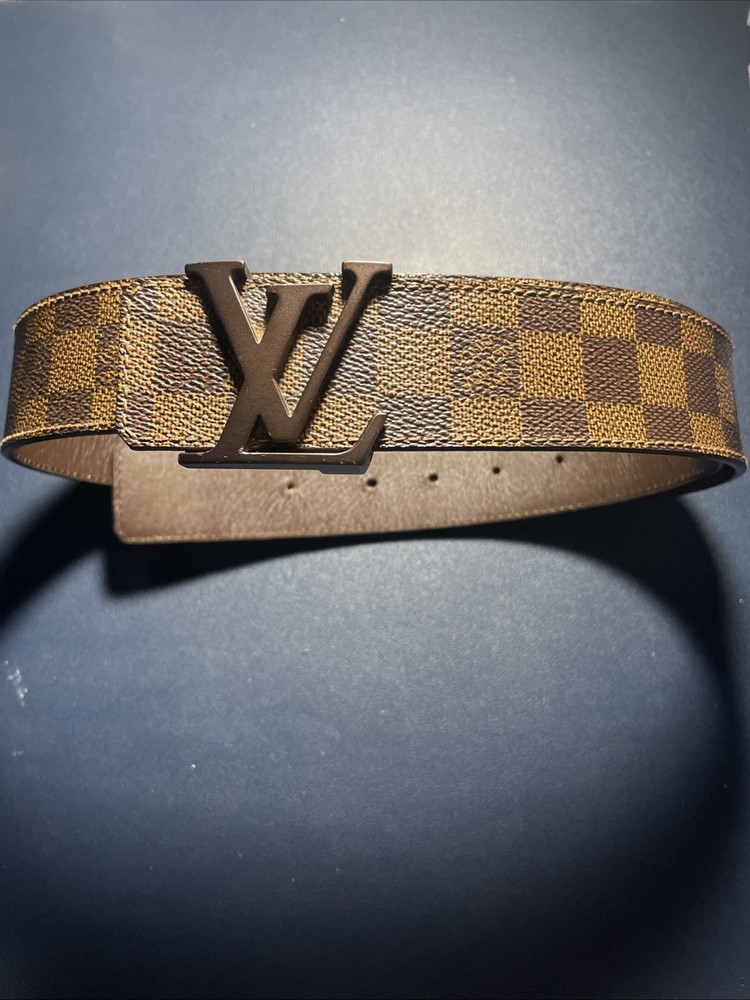 Louis Vuitton Men's Leather Initial Belt Monogram Brown Size 30-34