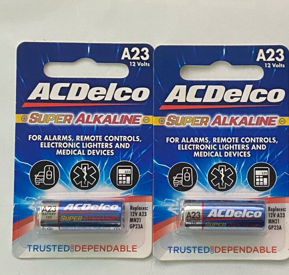 ACDelco Super ALKALINE A23 BATTERY 12 VOLT | New Factory Sealed | 2 Count!