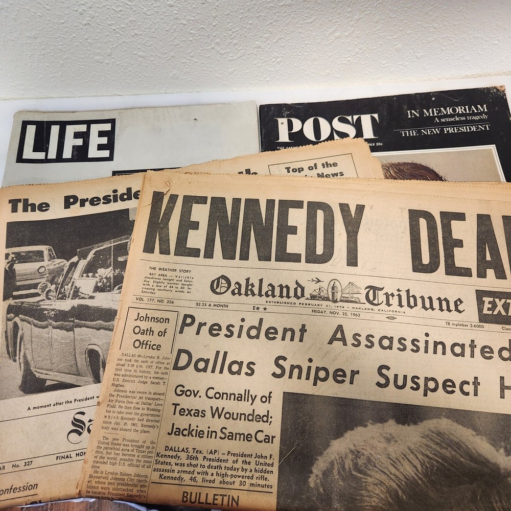 JFK Kennedy Life Magazine Saturday Post California News Papers Assassination