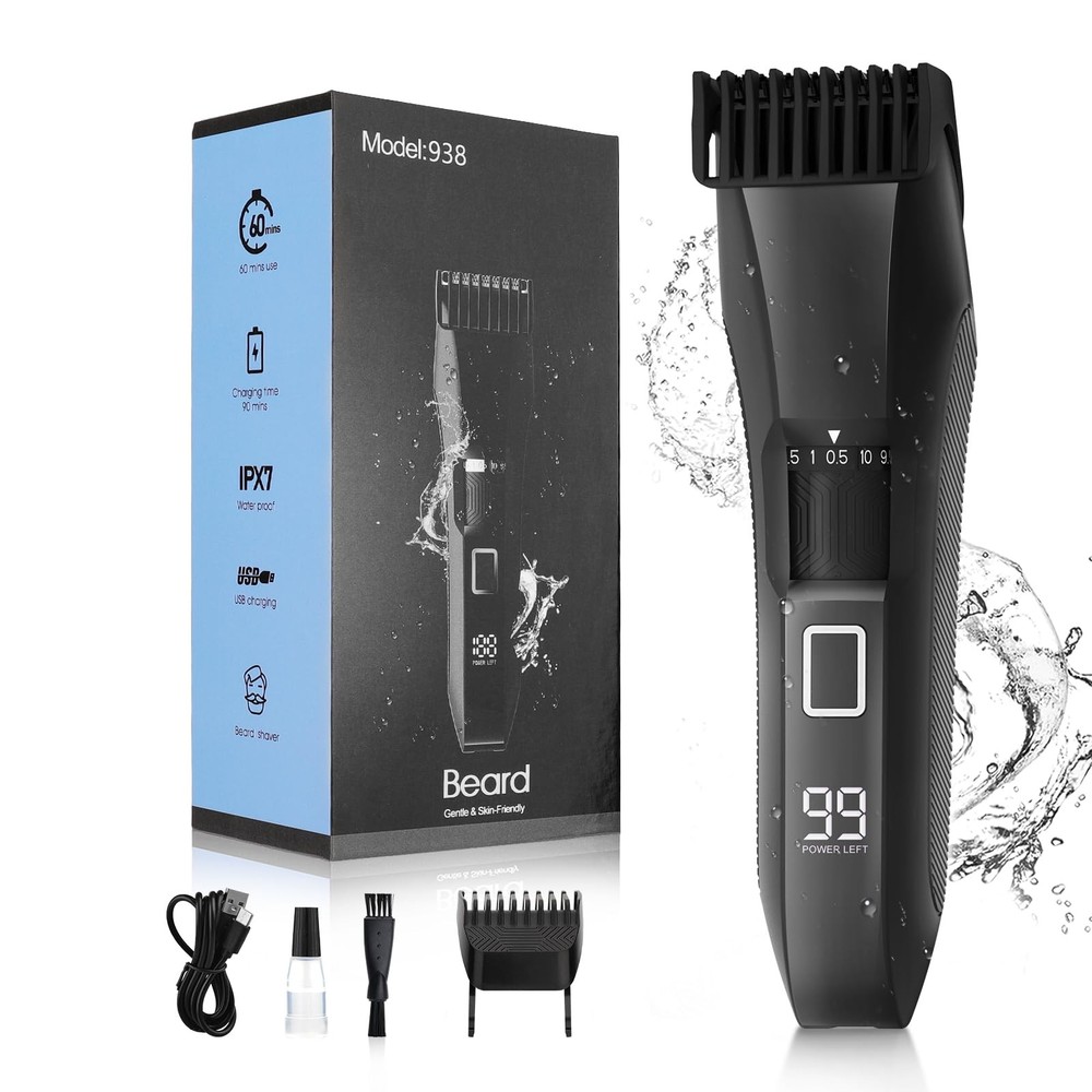 Beatslm Beard Trimmer for Men, 20 Length Adjustable, Cordless Waterproof...