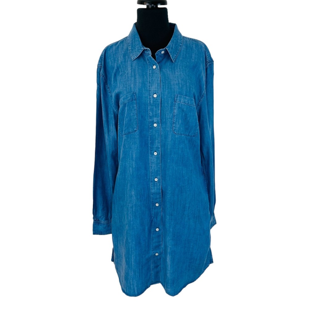 UNTUCKit Women's Size 12 Maraska Tencel Long Sleeve Shirt Dress NWOT