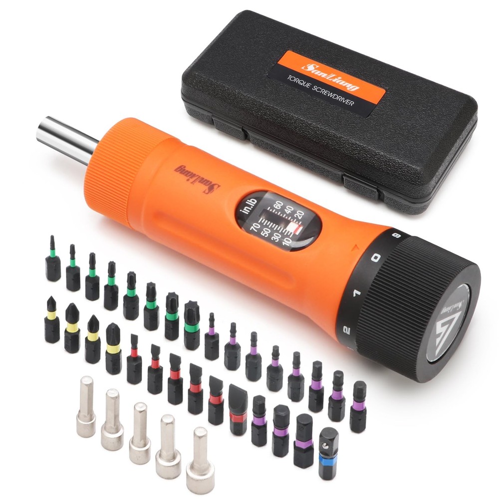 36-Piece Torque Screwdriver Set 10-70 lbs with 29 S2 Bits