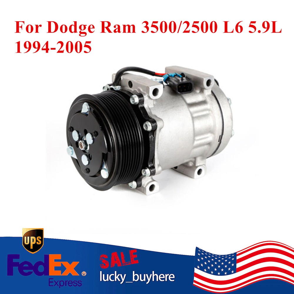 For Dodge Ram 3500/2500 L6 5.9L 1994-2005  A/C AC Air Compressor & Clutch