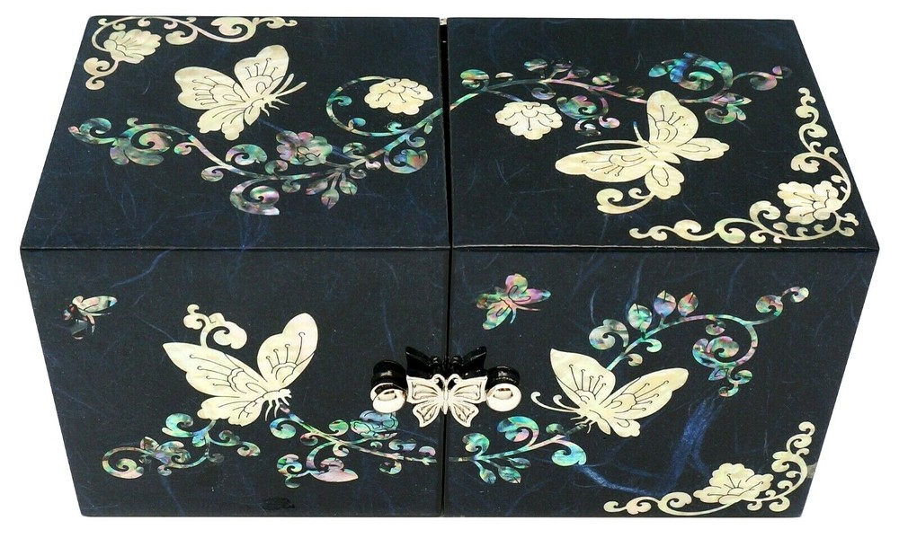 Mother of Pearl 4 Drawers Jewelry Box Necklace Bracelet Earrings Ring Box Case