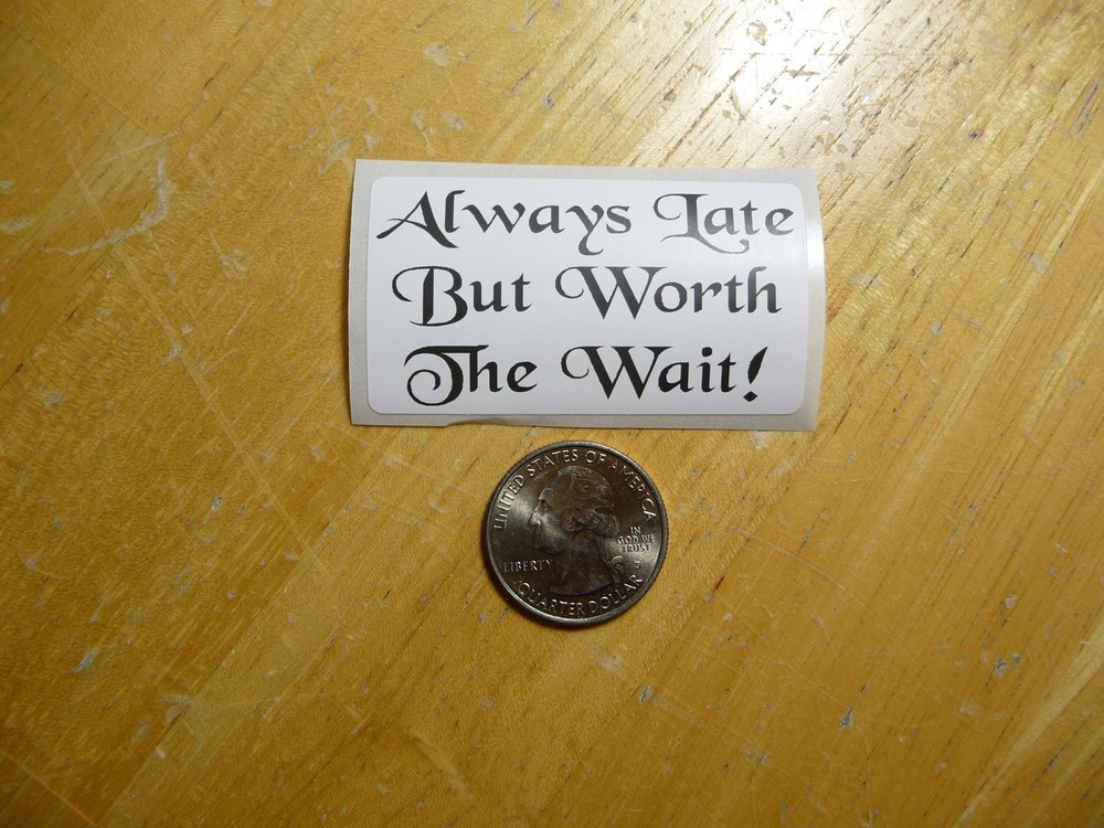 Worth the Wait Sticker Decal Bulk Pack 1-50 Available