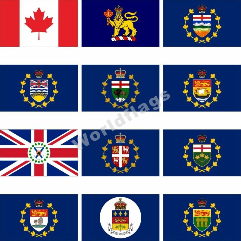 Canadian Provincial Lieutenant-Governor Flags Alberta BC Ontario Quebec Manitoba