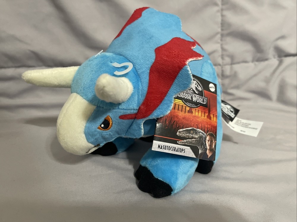 Mattel Jurassic World Movie Nasutoceratops Small Plush Animal NEW W/TAGS 9”