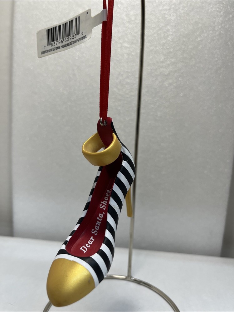 Hallmark Dear Santa Striped High Heels Christmas Ornament New with Tag