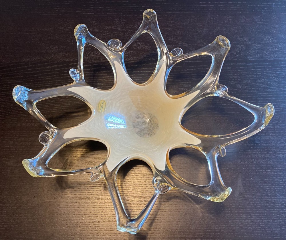 Vetro Eseguito Secondo La Tecnica Dei Maestri Murano Star Shaped Bowl 15.5