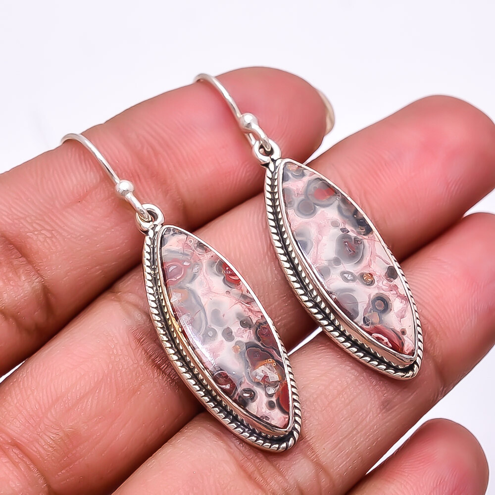 Natural Asteroid Jasper Gemstone 925 Sterling Silver Earring 1.95