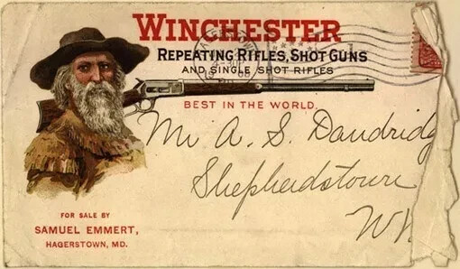 Vintage Winchester Rifle Poster Art Print Envelope Ad