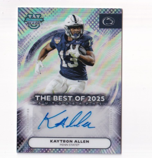 Kaytron Allen 2025 BOWMAN BEST U BEST OF 2025 REFRACTOR RC AUTO #KA COMMANDERS