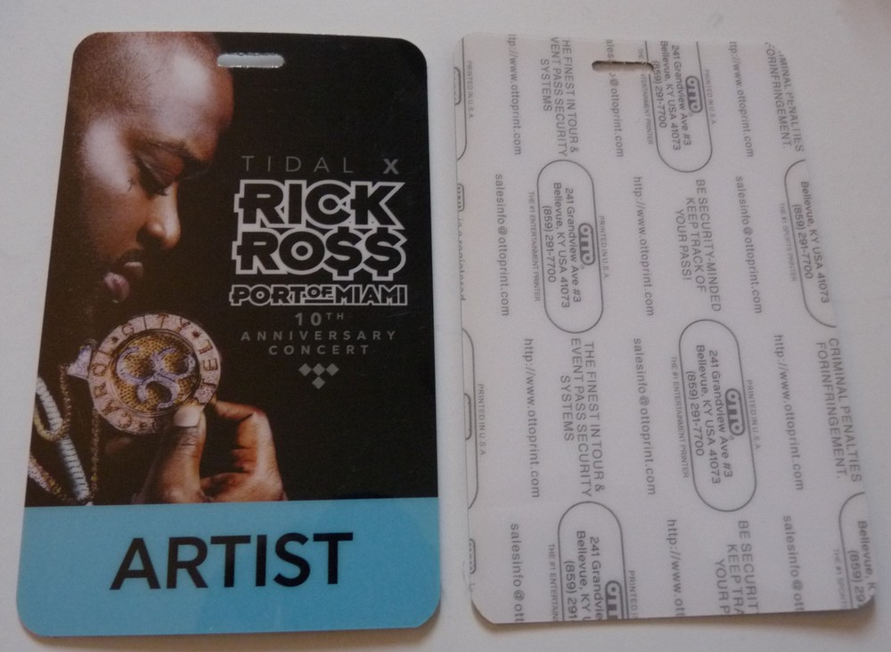 Rick Ross Port Of Miami 2006 Concert Artist Tour Backstage Pass Laminate D2