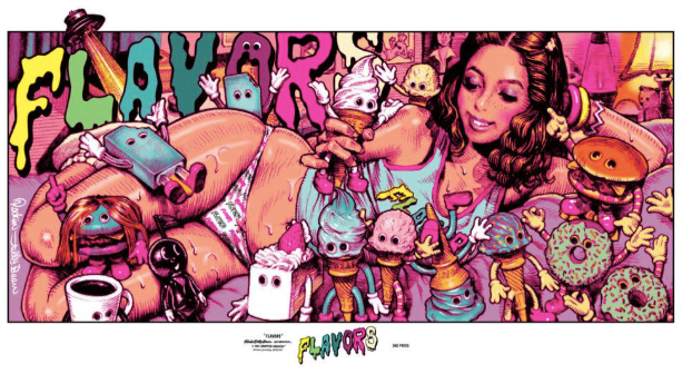 KAIEDA FLAVORS x ROCKIN’JELLY BEAN Erostika Japan Screen Print Poster 381x762mm