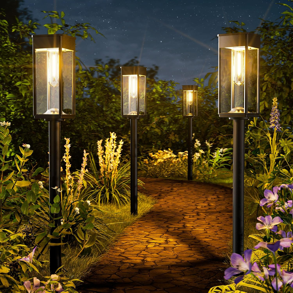 8 Pack Waterproof Solar Pathway Lights for Garden & Walkway Auto On/Off