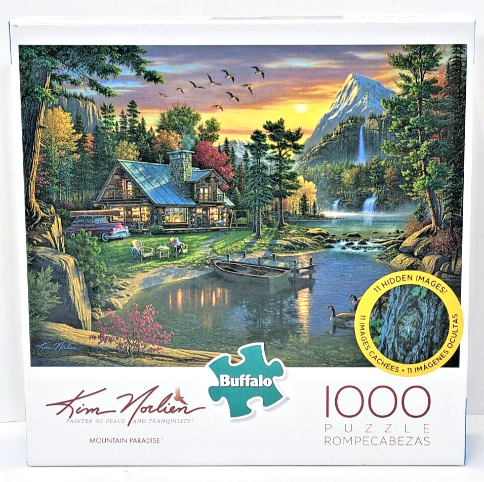 MOUNTAIN PARADISE Kim Norlien 1000 Pc Jigsaw Puzzle Buffalo + Poster New Sealed