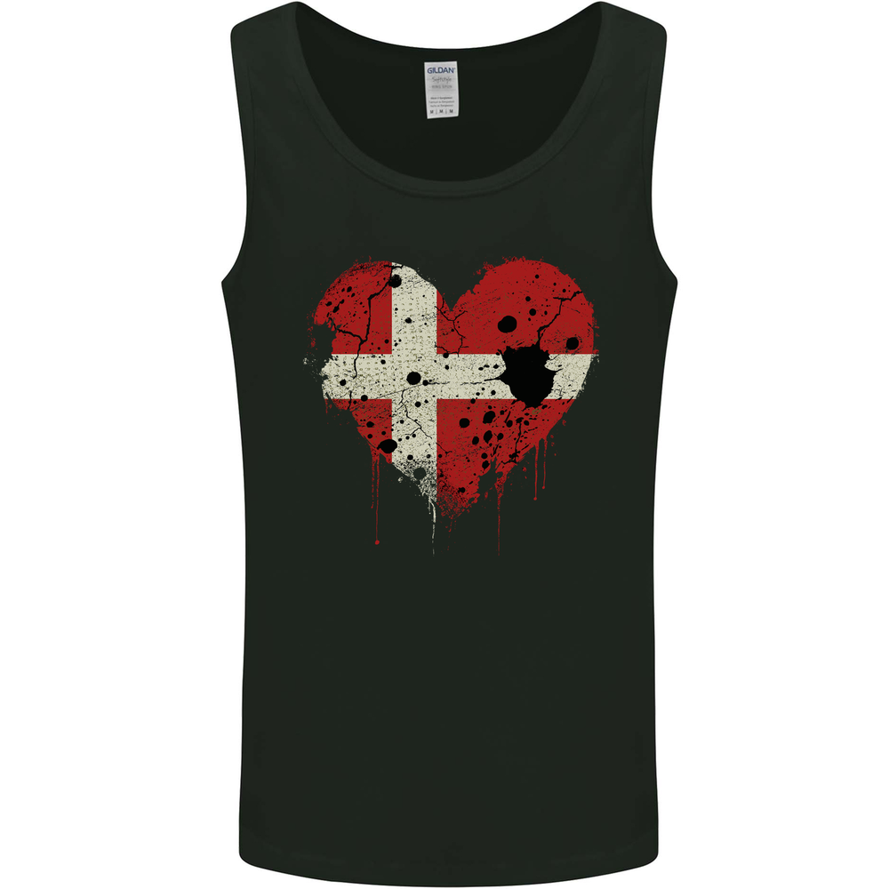Love Denmark Flag Danish Day Football Mens Vest Tank Top