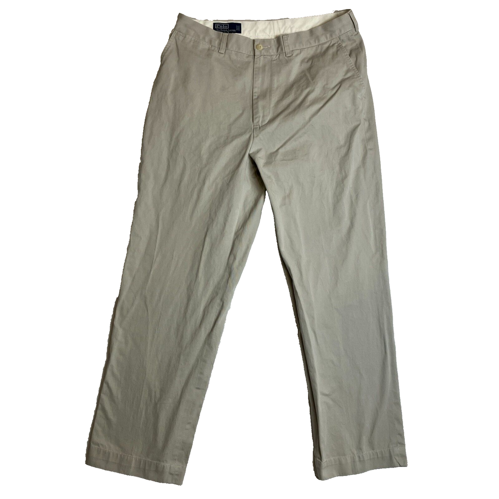 Ralph Lauren Pants Mens 34x30 Beige Tan Prospect Pant Chino All Cotton Tag 34x30