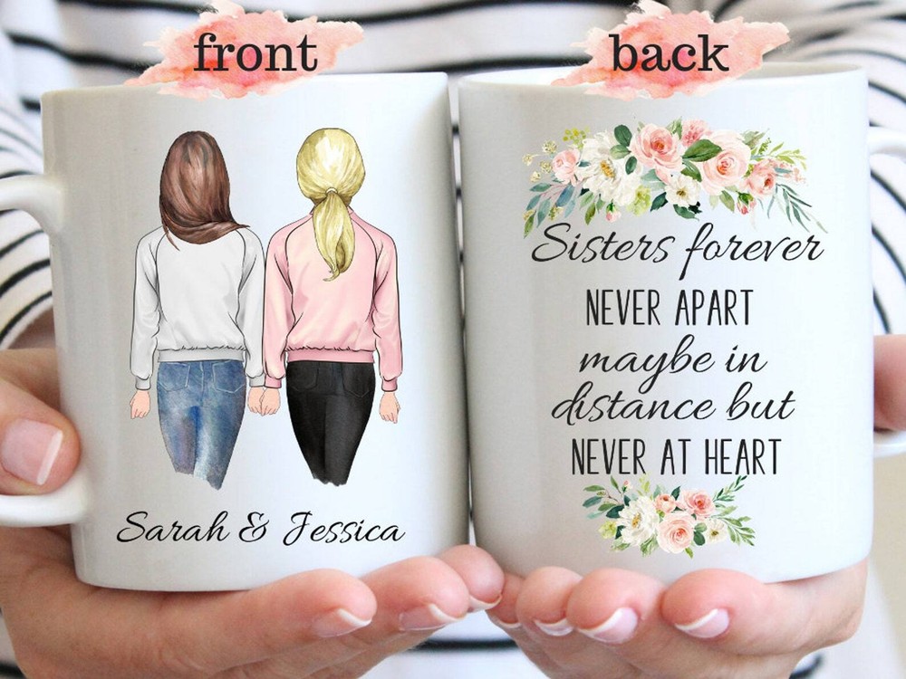 Long Distance Sister Moving Away Gift Mug for Best Sisters