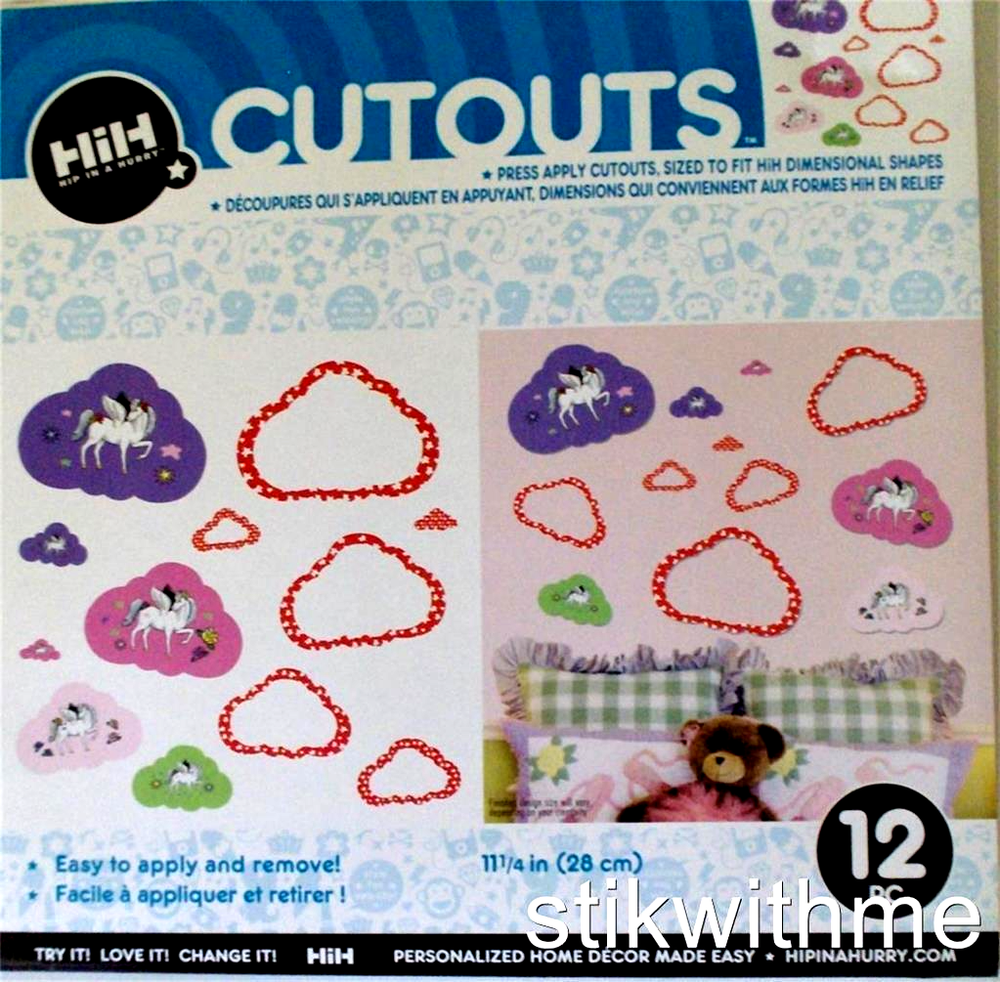 UNICORNS  Girls Room Decorative Home Decor Removable [12] DIY WALL STICKERS  New