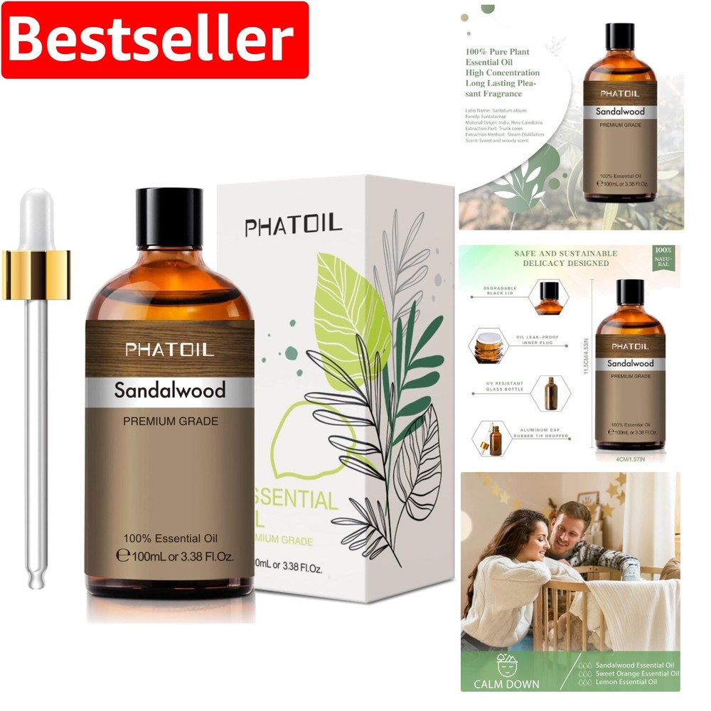 3.38oz Pure Sandalwood Essential Oil for Aromatherapy & DIY Scented Products