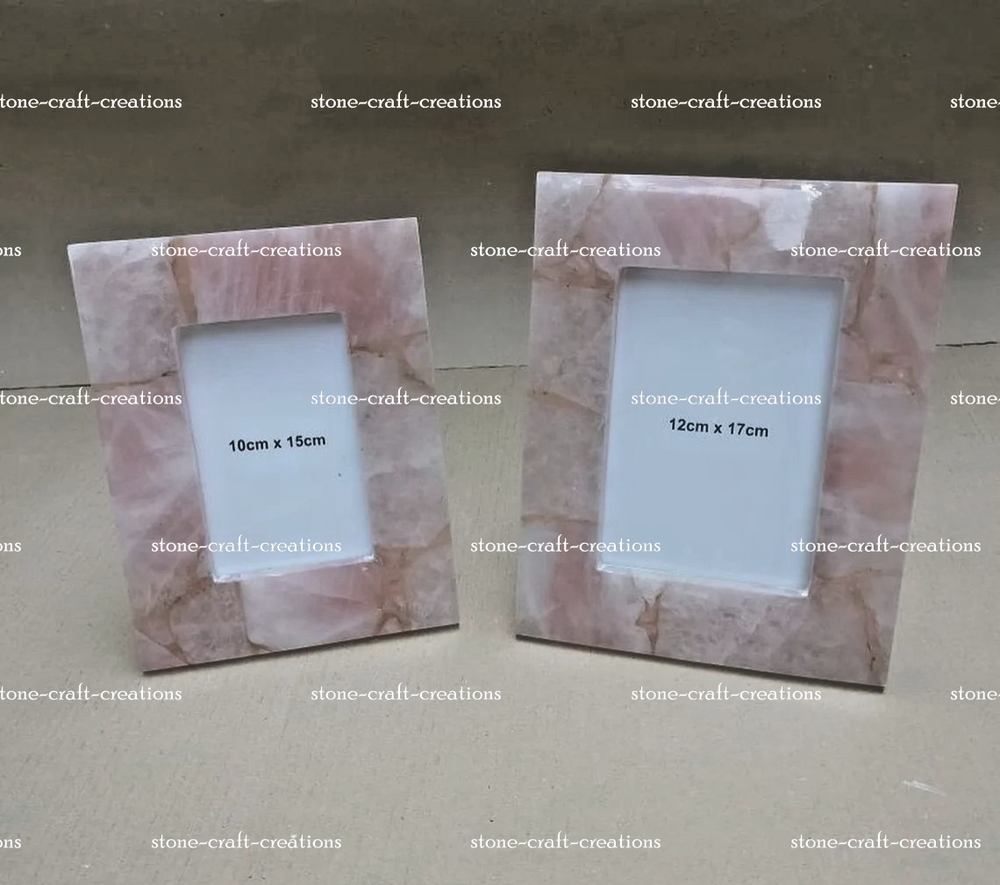 Valentines day gift | Luxury Handcrafted | Agate photo frame | Real crystal Gift-image