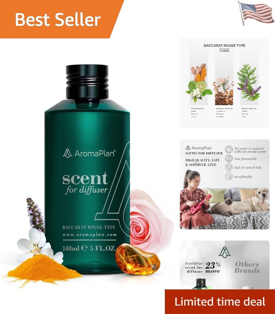 Baccarat Rouge 540 Inspired Perfume Oil - 5 Fl Oz Long-Lasting 150-Hour Fragrance