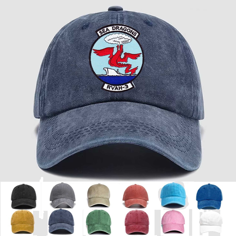 Custom Embroidered Hat RVAH-3 Reconnaissance Attack Squadron, Veteran Cap, Gift