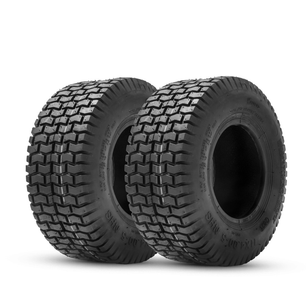 Set 2 11x4.00-5 Lawn Mower Tires 11x4x5 4Ply Premium Turf Garden Tractors Tire