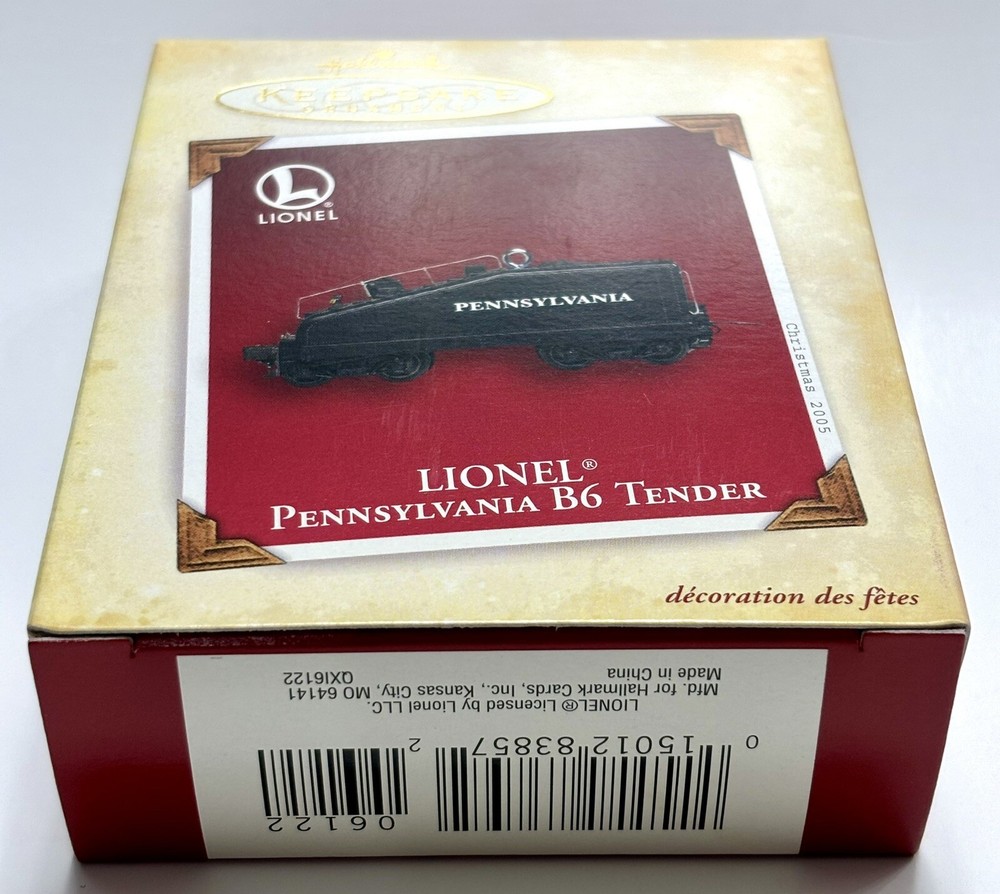 *NEVER OPENED* - 2005 Hallmark Keepsake Ornament- LIONEL PENNSYLVANIA B6 TENDER