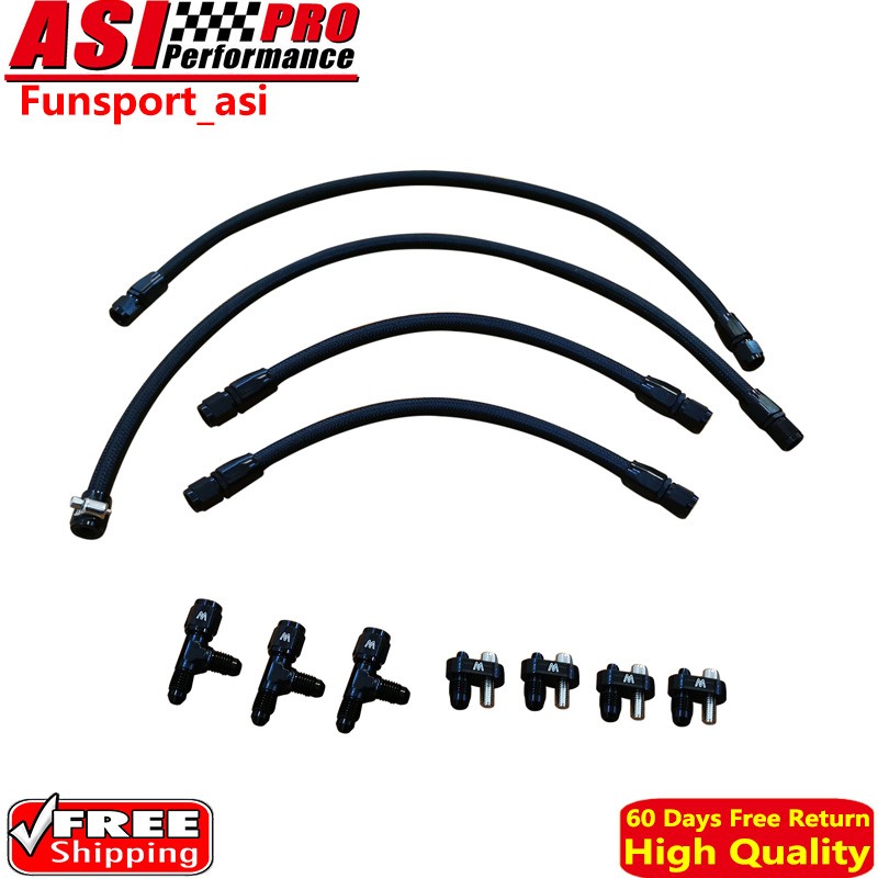 For LS LSX LS1 LS2 LS6 LM7 Steam Vent Hose Kit 4AN Complete Coolant Crossover