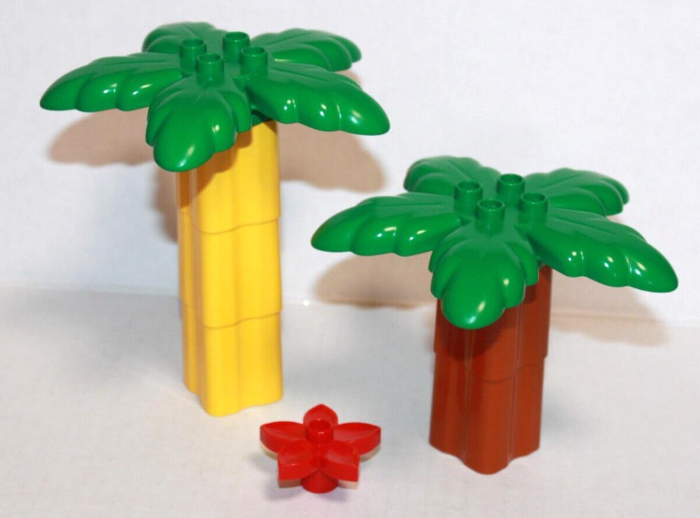 2 Duplo Palm Trees & Flower Set for Creative Play