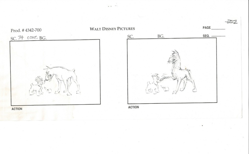 LADY and the TRAMP 2 Disney Production SB Drawing Animators Estate 2001 ws5