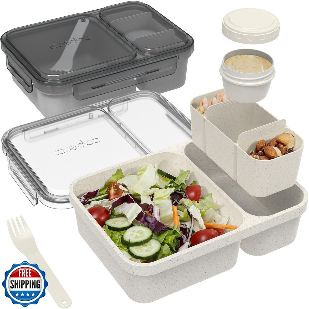2-Pack 62 oz Large Bento Salad Lunch Box by Caperci