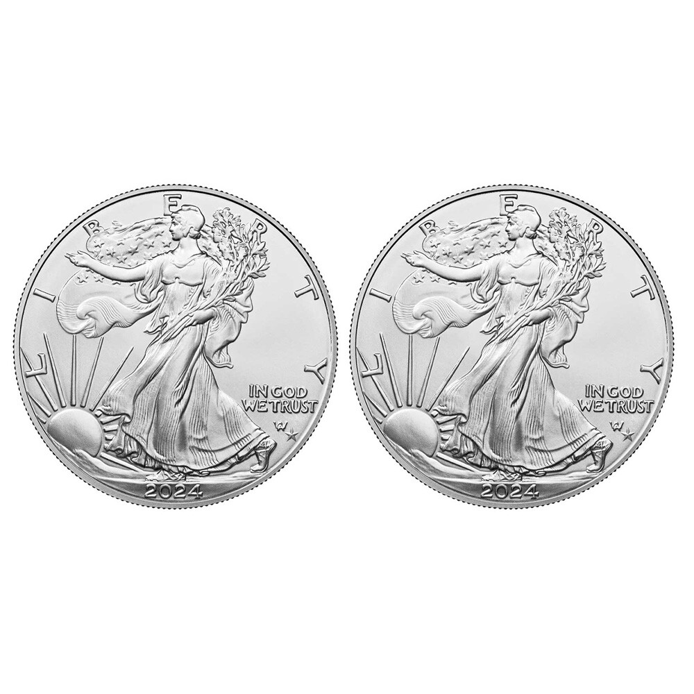 Presale - Lot of 2 - 2024 (P) $1 American Silver Eagle Star Privy 1 oz BU-image
