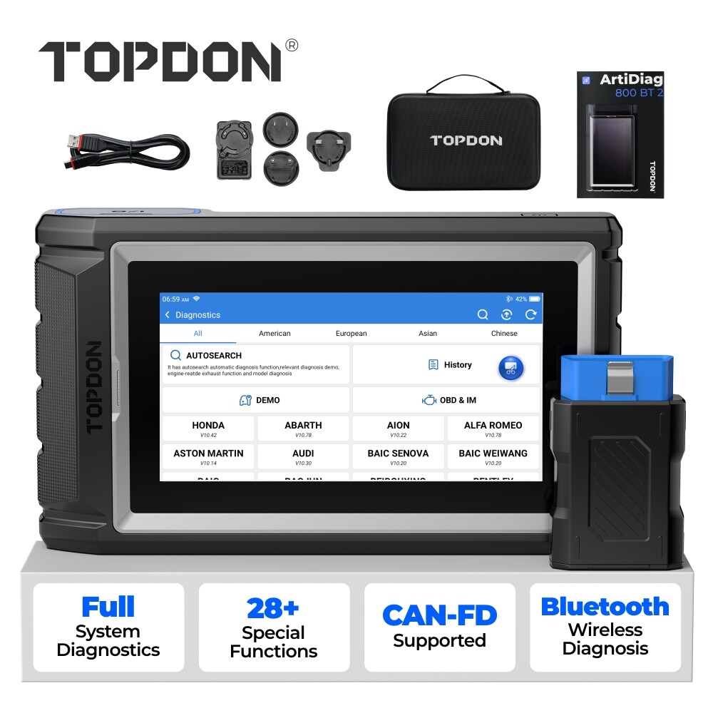 TOPDON ArtiDiag800BT 2 OBD2 Full System Diagnostic Scanner Tool TPMS Wireless