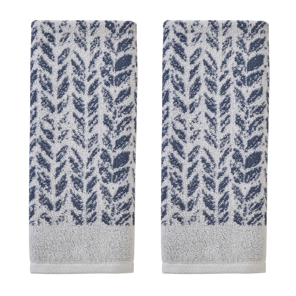 Distressed Leaves 100% Turkish Cotton Hand Towel Set, 16