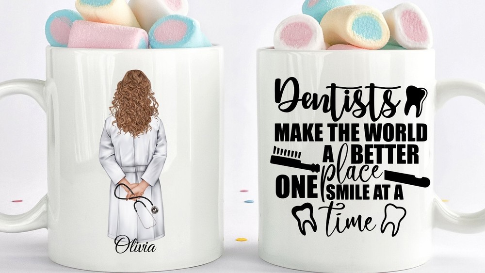 Dentist Mug Gift For Dentist Personalized Dentist Cup With Name Dentist Gift