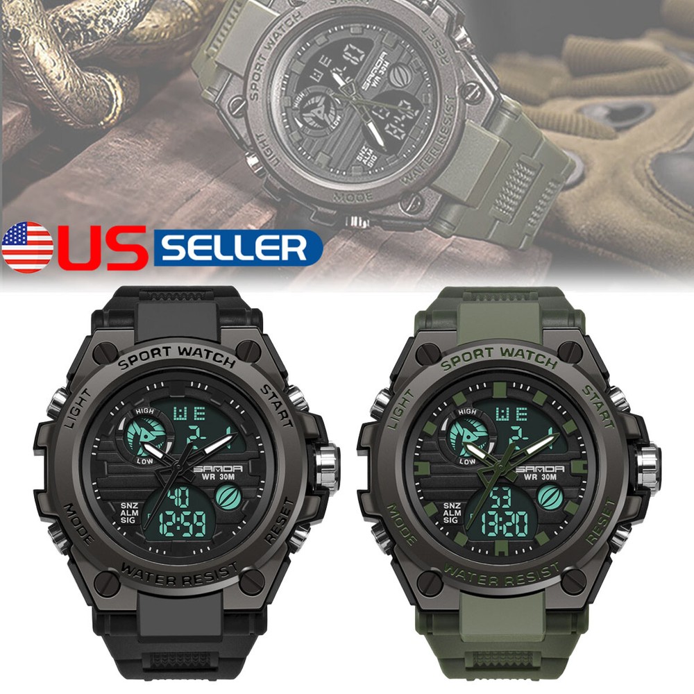 Military-Men's Sports Waterproof Watch Tactical Rugged Digital LED Wrist Watches