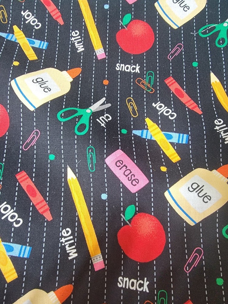 AZB Back to school fabric 100% Cotton - 1 Yard-image