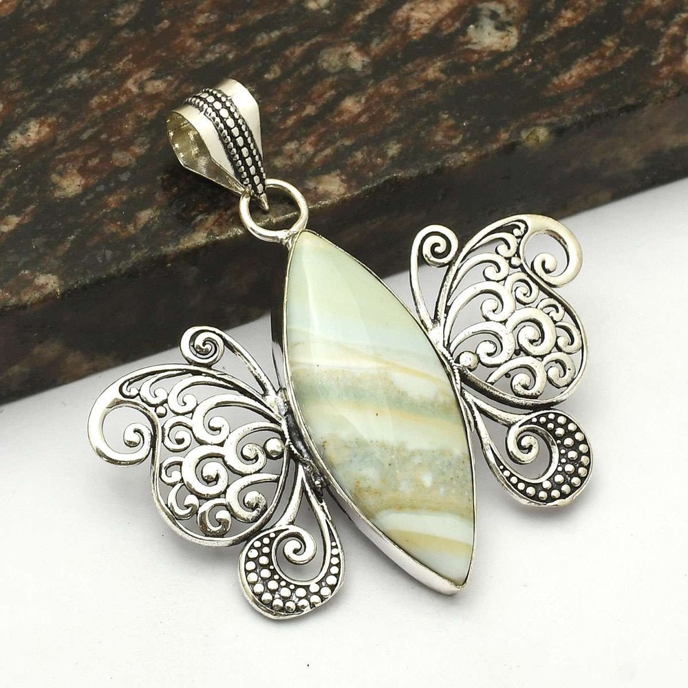 Dendrite Opal Gemstone Ethnic Handmade Pendant Jewelry Gift 2.4