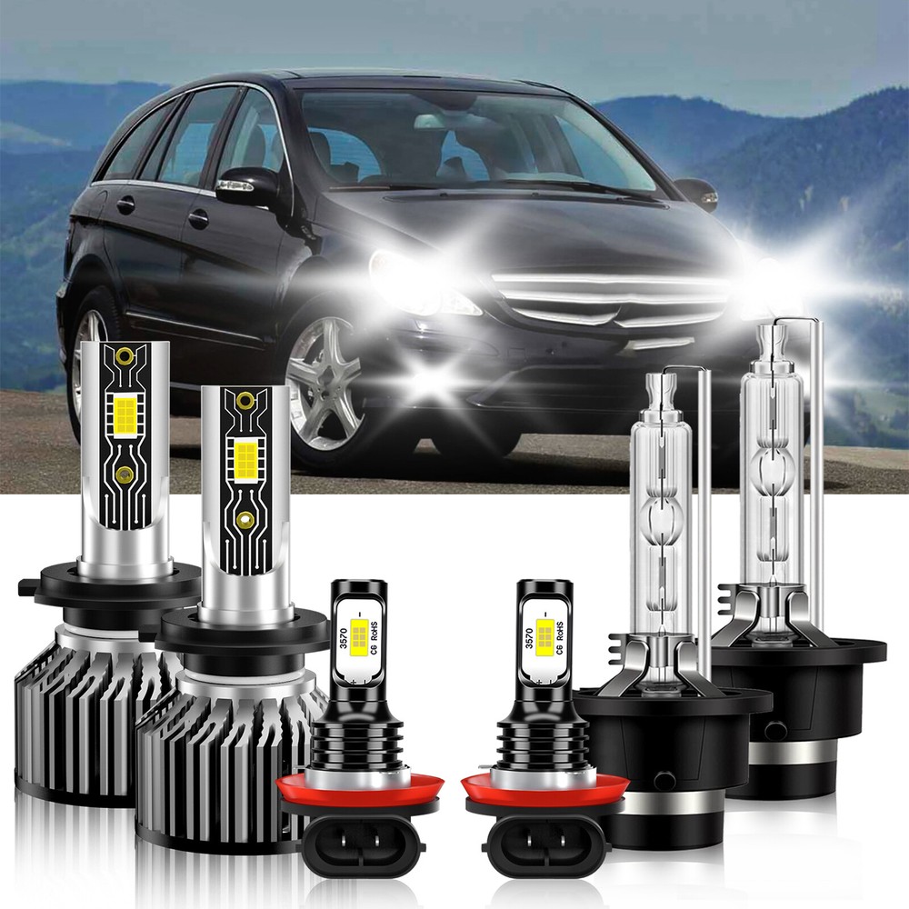 LED Headlight High Low Beam + Fog Lights Bulb For Mercedes-Benz R320 2007-2007