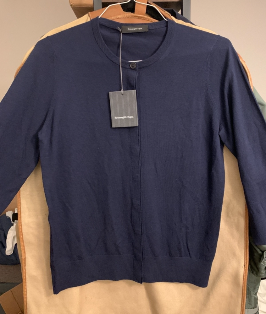 Ermenegildo Zegna Navy Knit Wool-Cashmere Cardigan Sweater - Size S (IT 44) NWT