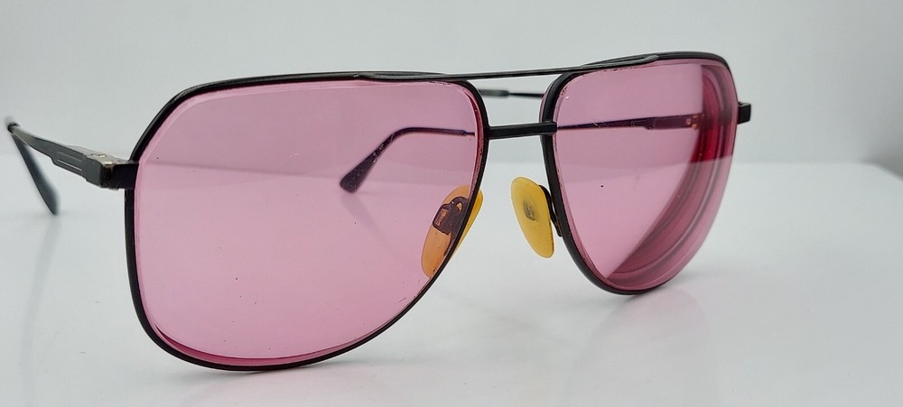 Vintage Safilo Black Pilot Metal Sunglasses Italy FRAMES ONLY