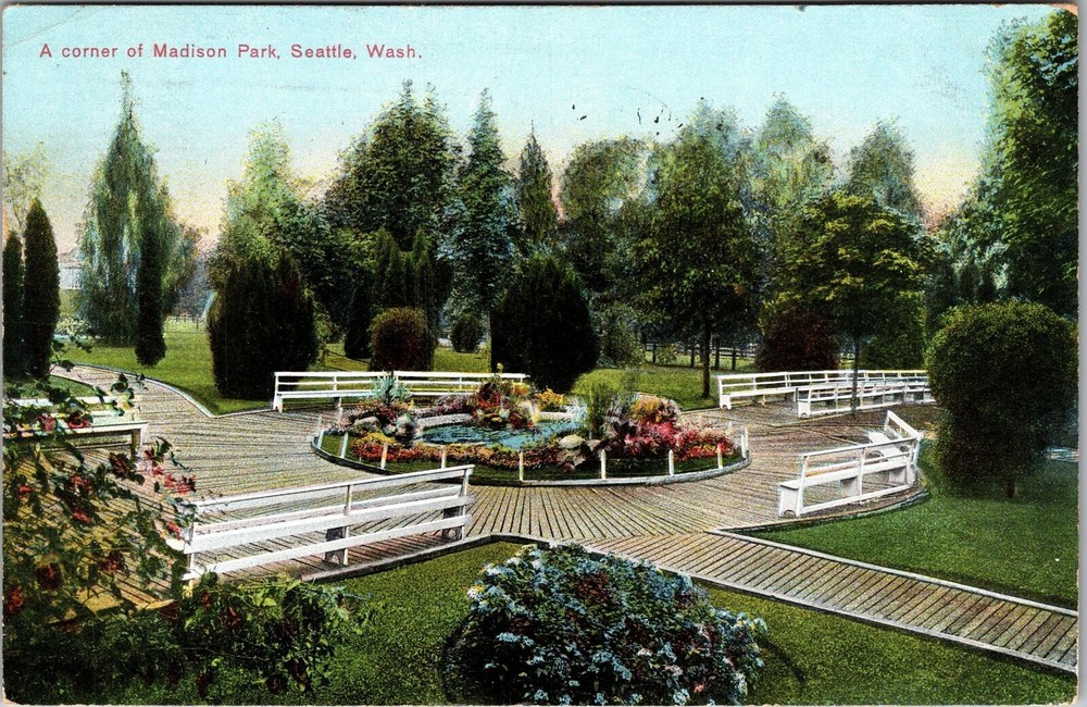 Seattle WA Madison Park Corner 1909 Vintage Postcard