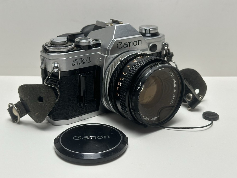 Canon AE-1 35mm SLR Film Camera with Canon 50mm f/1.8 FD Lens - Tested