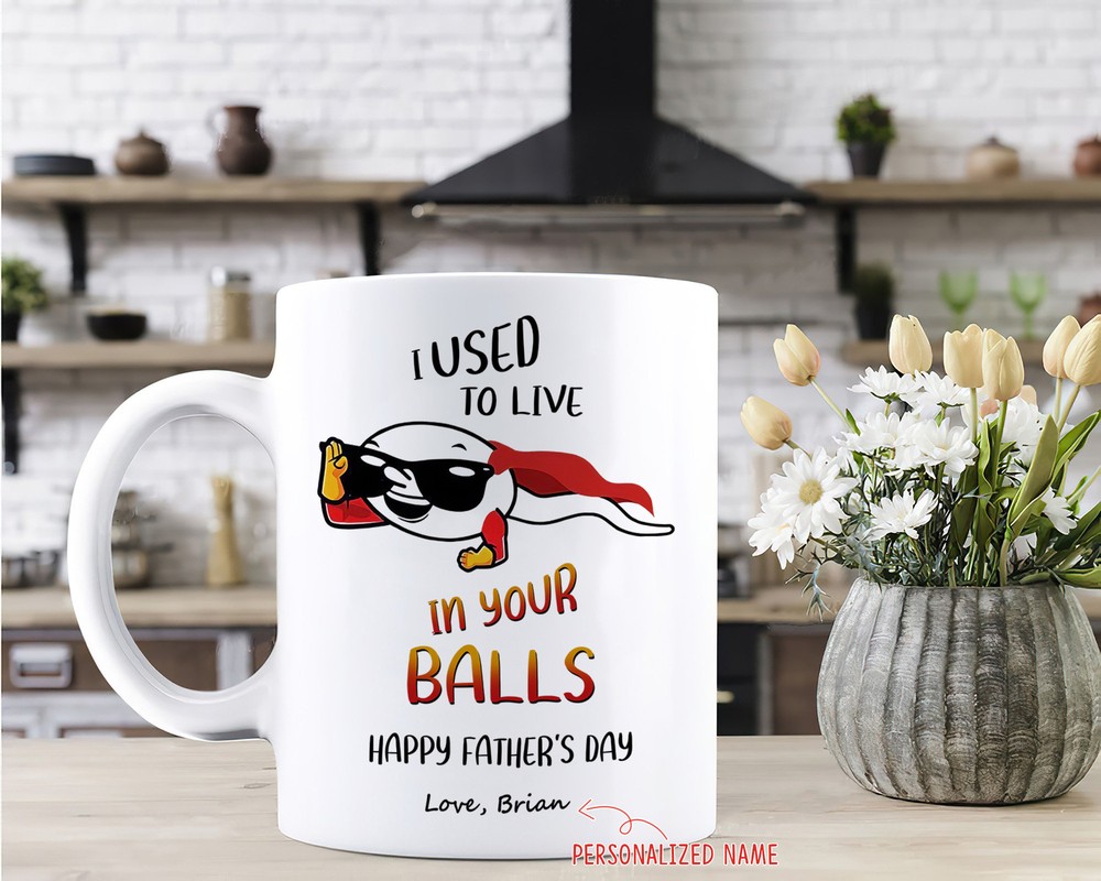 Personalized I Used To Live In Your Balls Mug Mug For Father Mug For Dad From