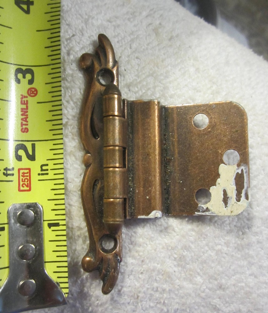 1960 Amerock Provincial Copper Semi Concealed Cabinet Door Hinge 3/8